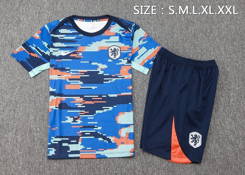 2024 Netherlands Royal Blue Training Set Shirt and Shorts