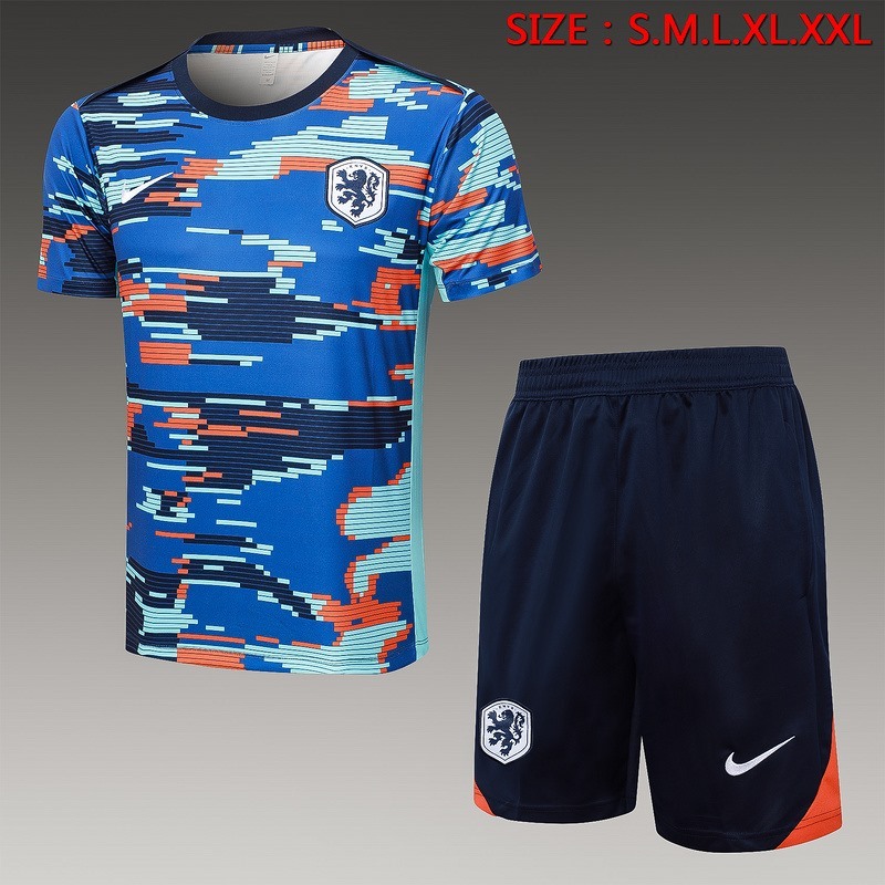 2024 Netherlands Royal Blue Training Set Shirt and Shorts