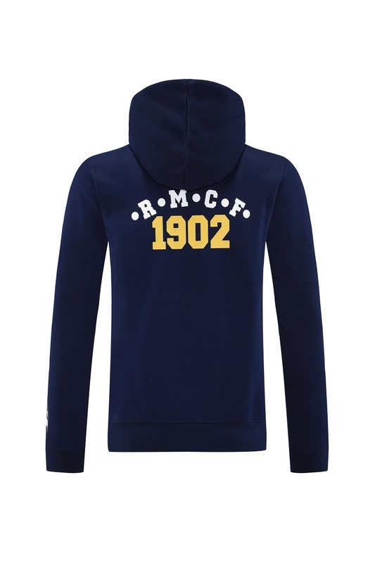 2024 Real Madrid Royal Blue Hoodie Jacket Kit Set Football Team Shirt Sports Fashion