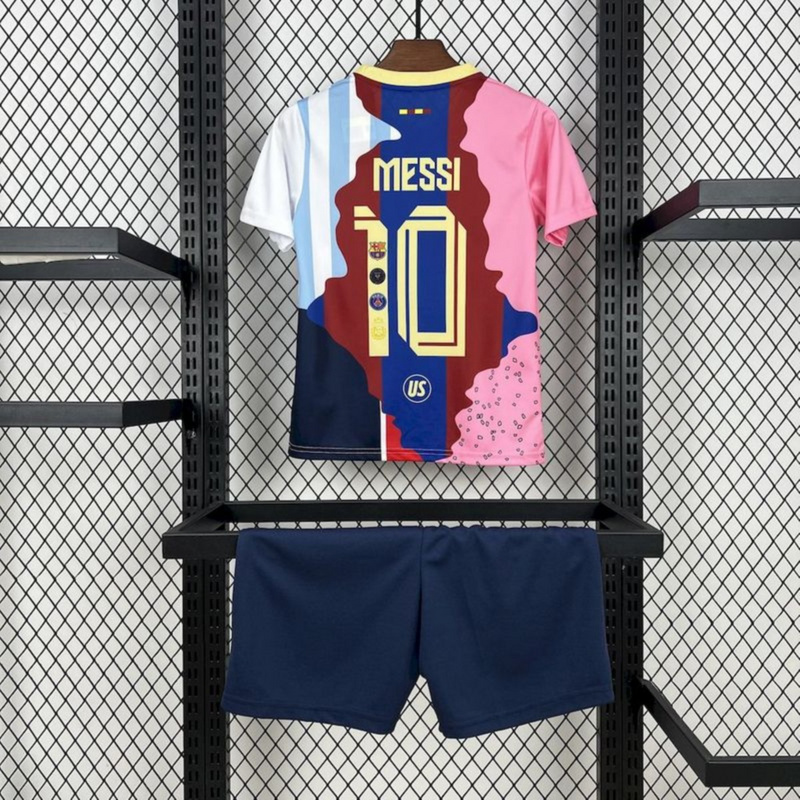 2025/26 Barcelona/Inter Miami/PSG/Argentina Messi 10 Commemorative Edition all club mix jersey Kid Kits Size 16-28