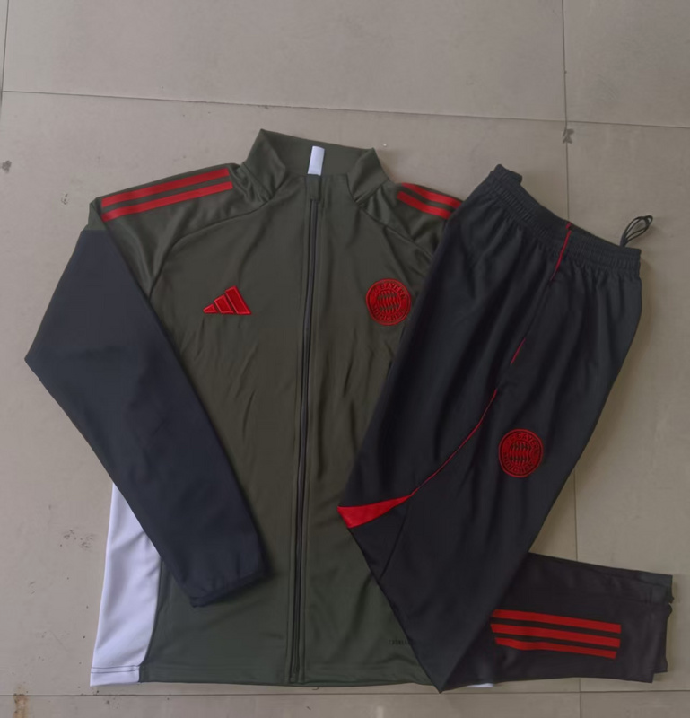 2025/26 Bayern Munich Dark green Jacket Training Suit Set Football Team Shirt Sports Fashion