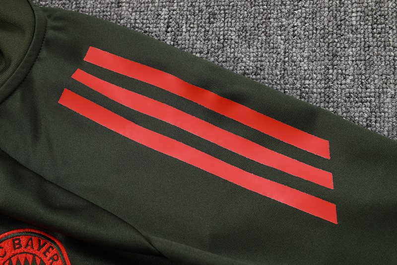 2025/26 Bayern Munich Dark green Jacket Training Suit Set Football Team Shirt Sports Fashion
