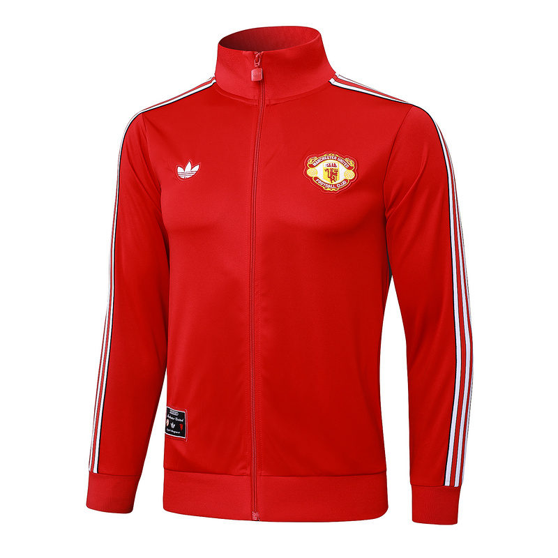 2025/26 Manchester United Red Jacket Training Suit Set Football Team Shirt Sports Fashion