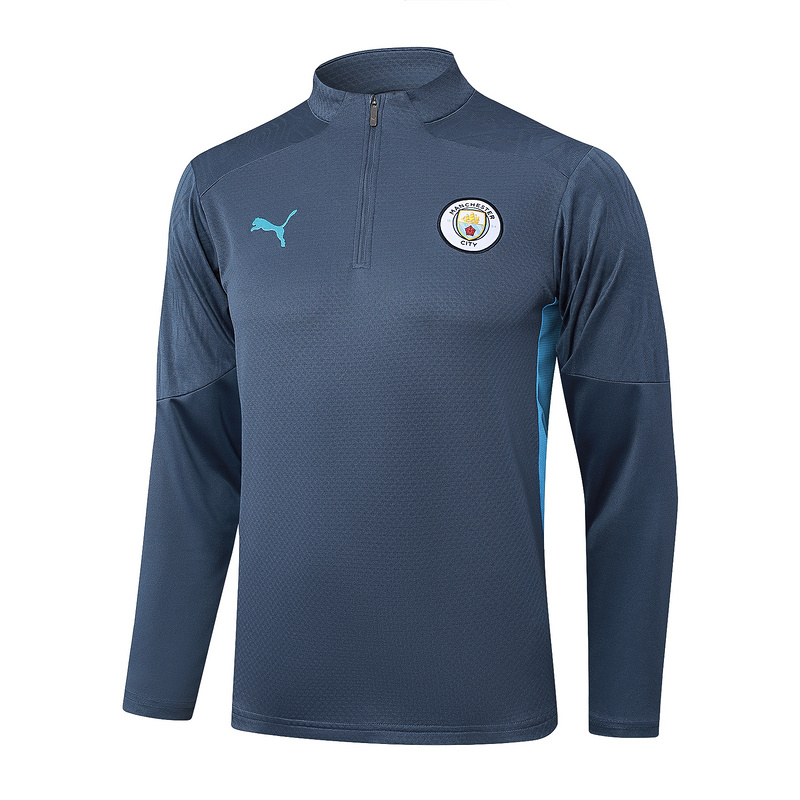 202526 Manchester City Grey Long-sleeved half-pull training kit Football team kit