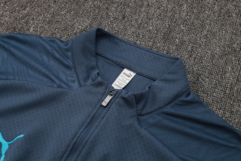 202526 Manchester City Grey Long-sleeved half-pull training kit Football team kit