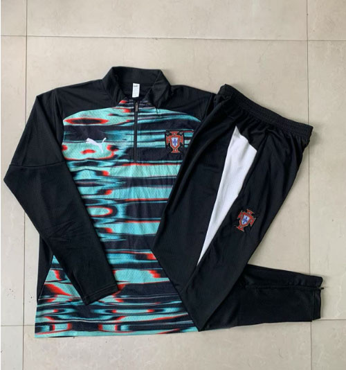 202526 Portugal dark green Long-sleeved half-pull training kit Football team kit