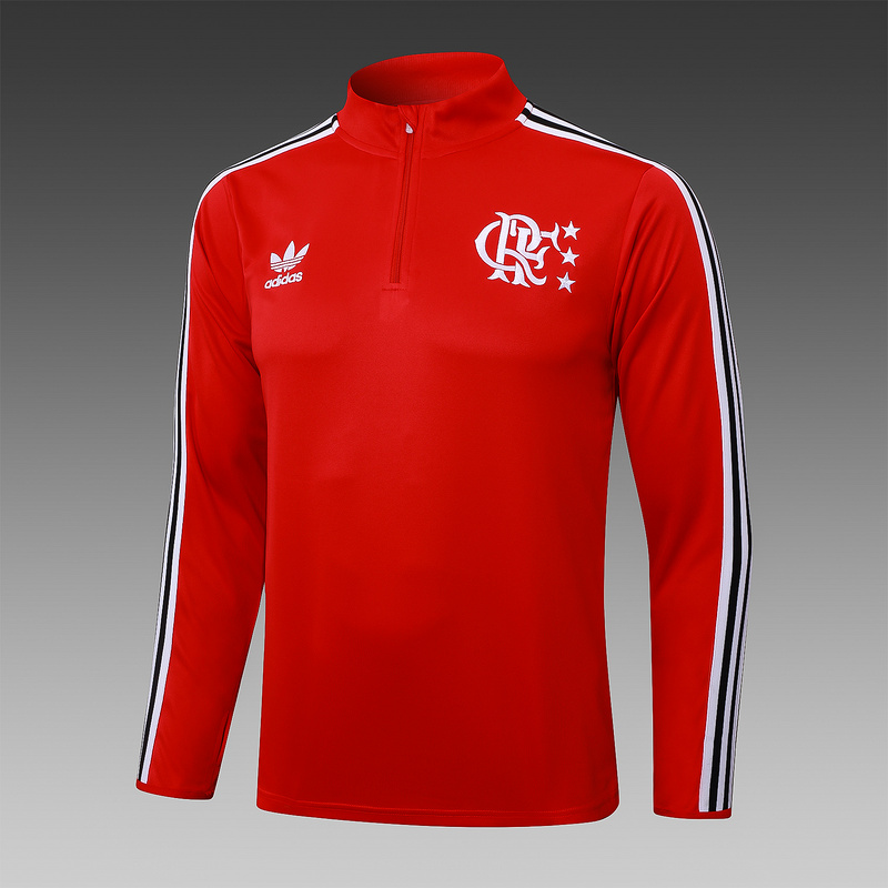 202526 Flamengo Red Long-sleeved half-pull training kit Football team kit