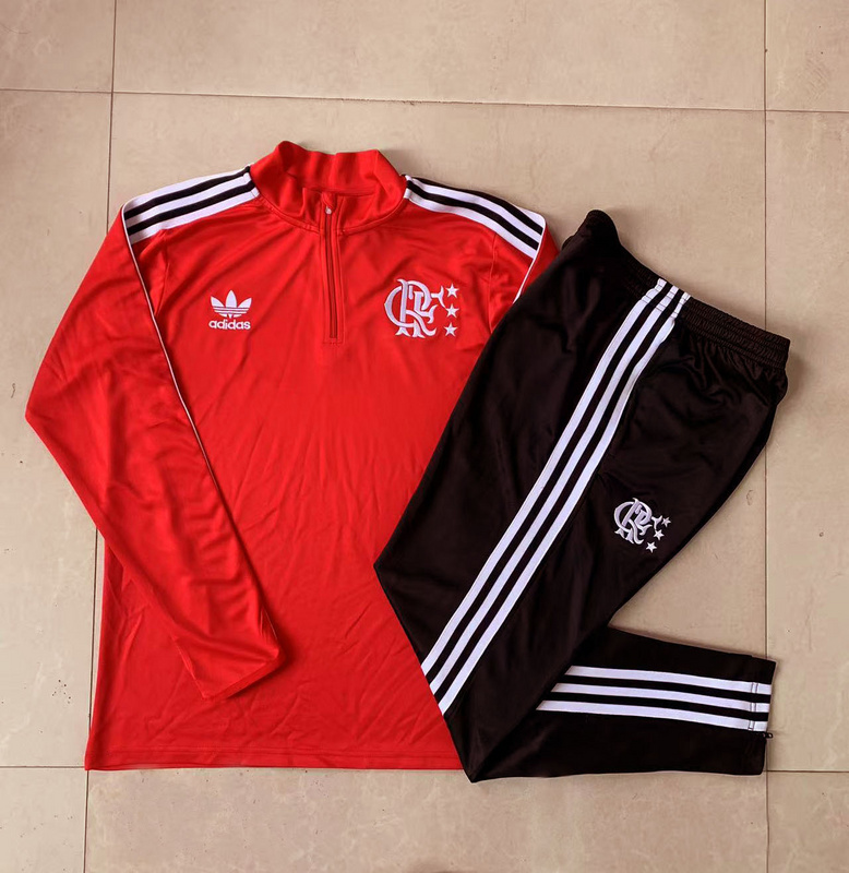 202526 Flamengo Red Long-sleeved half-pull training kit Football team kit