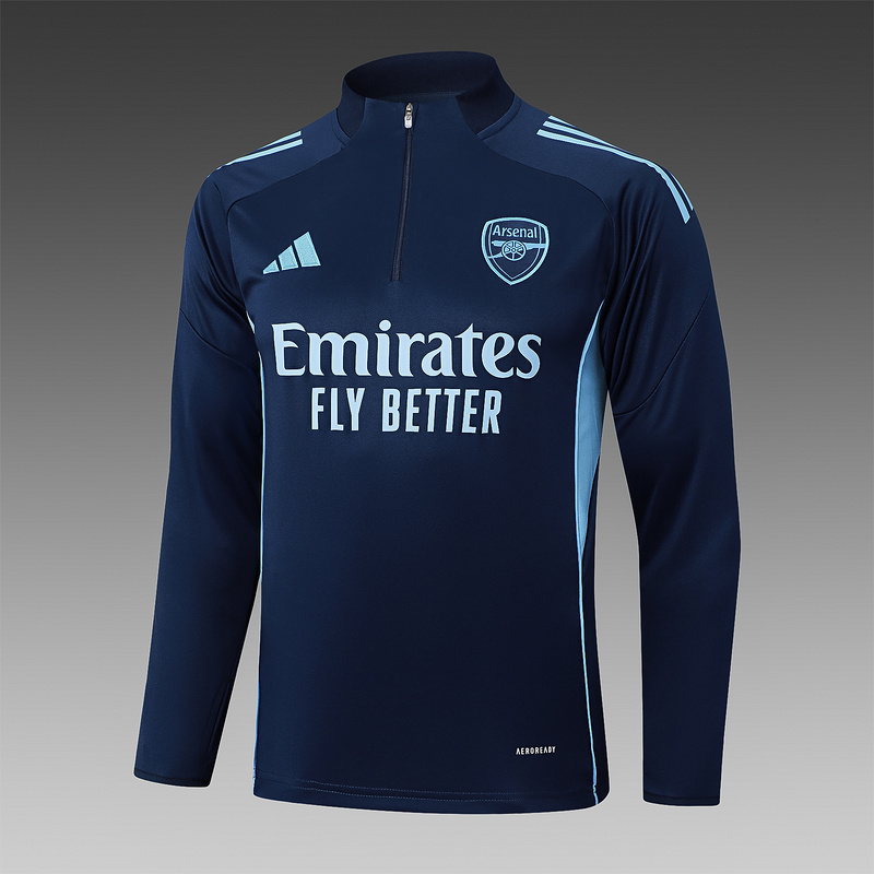 202526 Arsenal Royal blue Long-sleeved half-pull training kit Football team kit