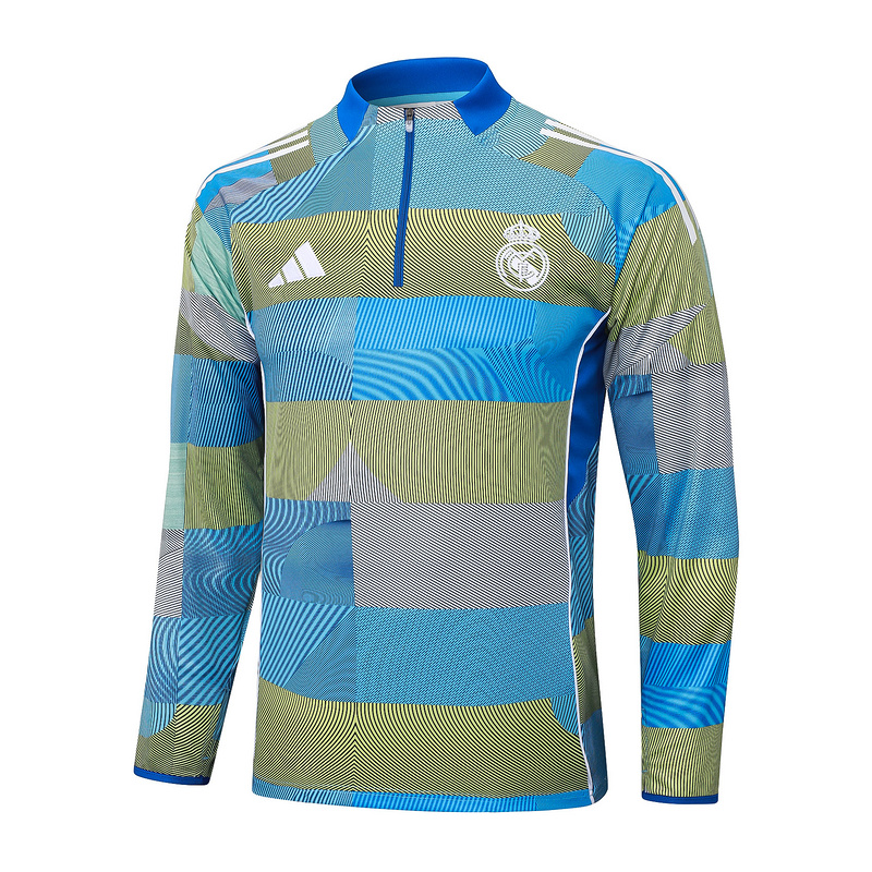 202526 Real Madrid Light green Long-sleeved half-pull training kit Football team kit