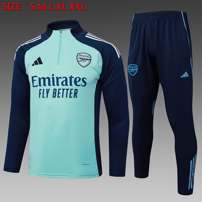 202526 Arsenal Light green Long-sleeved half-pull training kit Football team kit
