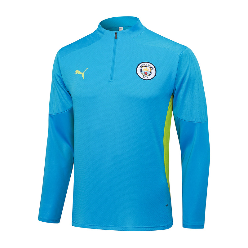 202526 Manchester City Blue Long-sleeved half-pull training kit Football team kit