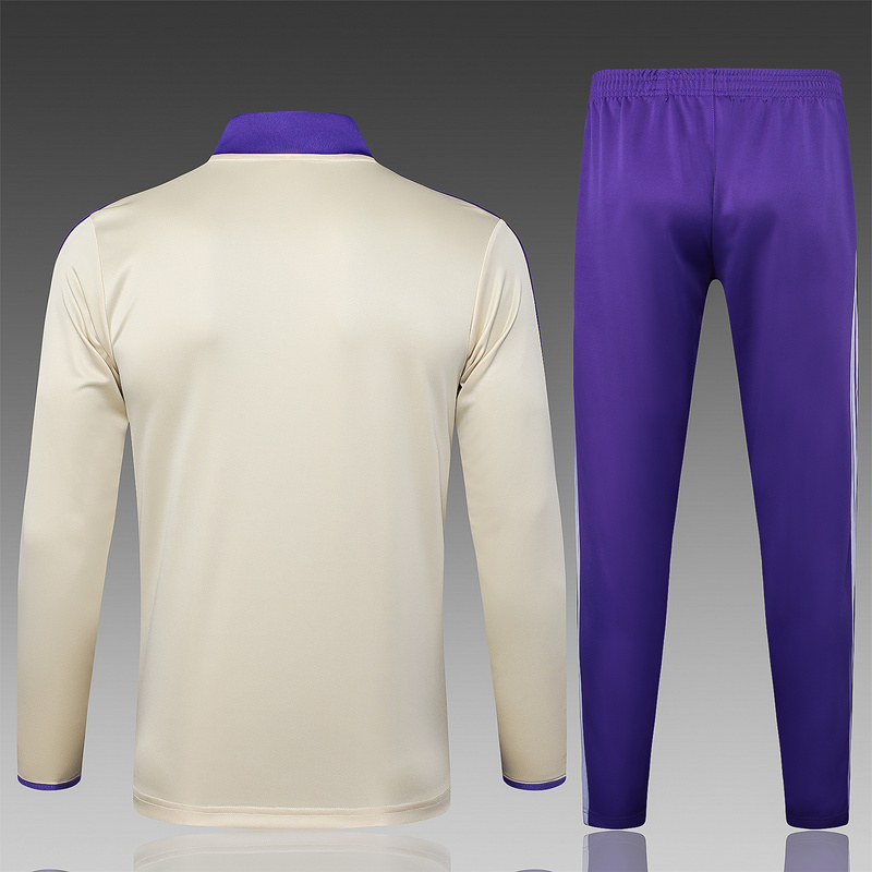 202526 Real Madrid Apricot Long-sleeved half-pull training kit Football team kit