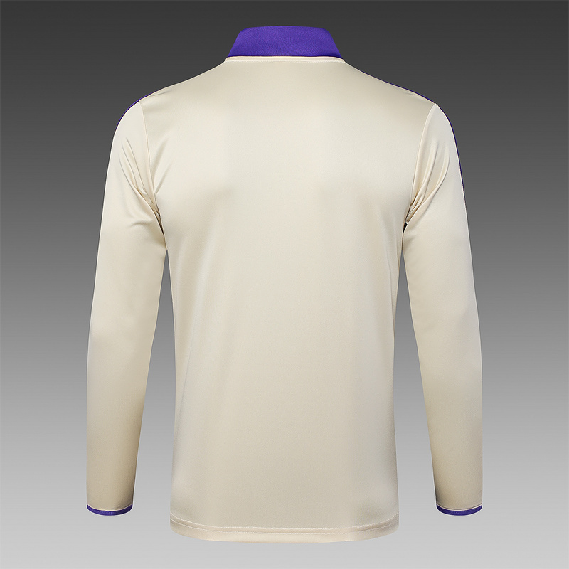 202526 Real Madrid Apricot Long-sleeved half-pull training kit Football team kit