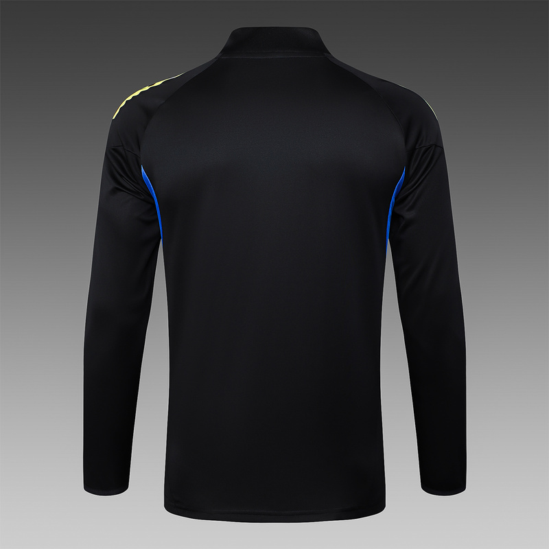 202526 Manchester United Black Long-sleeved half-pull training kit Football team kit