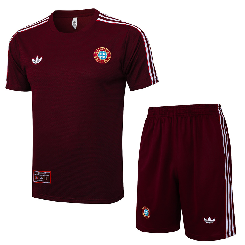 2025/26 Bayern Munich maroon Training Set Shirt and Shorts