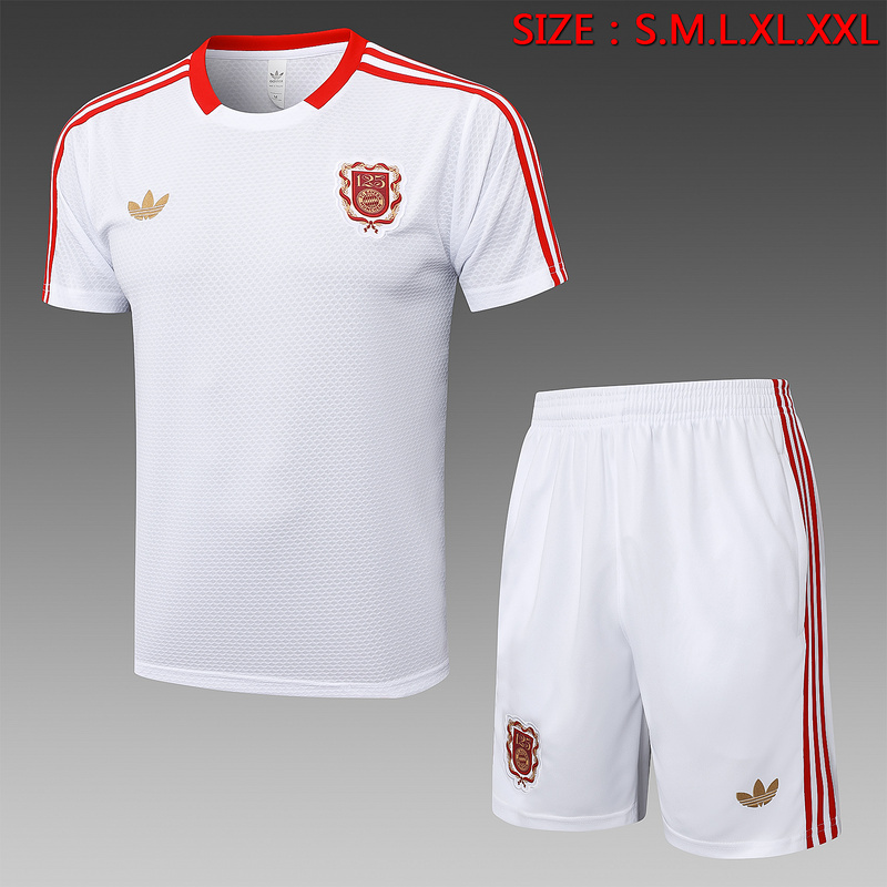 2025/26 Bayern Munich White Training Set Shirt and Shorts