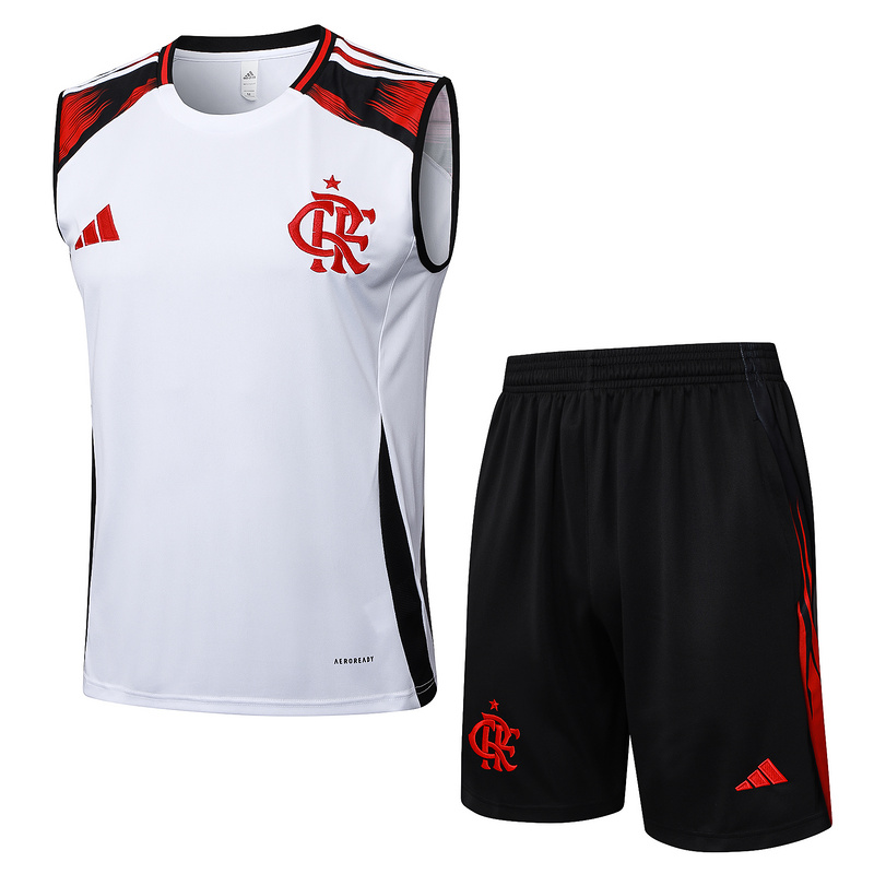 2025/26 Flamengo White Training Set Shirt and Shorts