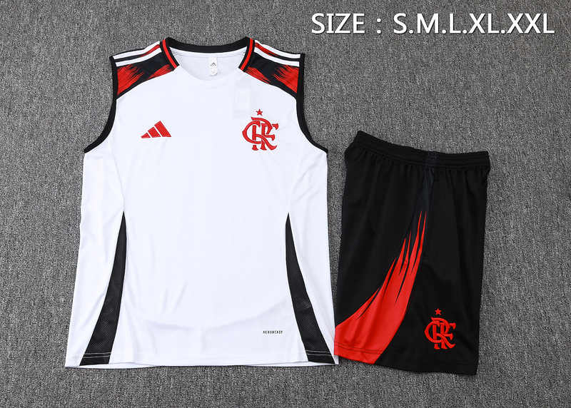 2025/26 Flamengo White Training Set Shirt and Shorts