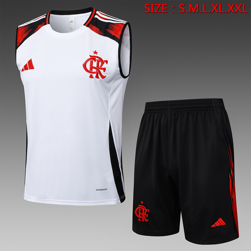 2025/26 Flamengo White Training Set Shirt and Shorts