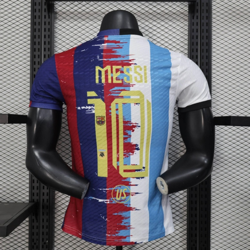 2025/26 Barcelona X Argentina Mixed Messi#10 Special Edition jersey Player Version