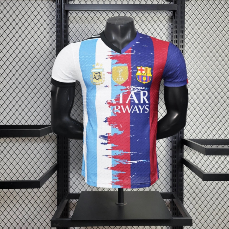 2025/26 Barcelona X Argentina Mixed Messi#10 Special Edition jersey Player Version