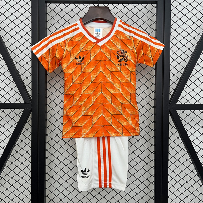 Retro Netherland 1988 Home jersey Kid Kits Size 16-28