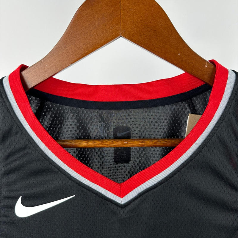 NBA Portland Trail Blazers 2023 V-Neck Black jersey YANG#16 S-XXL