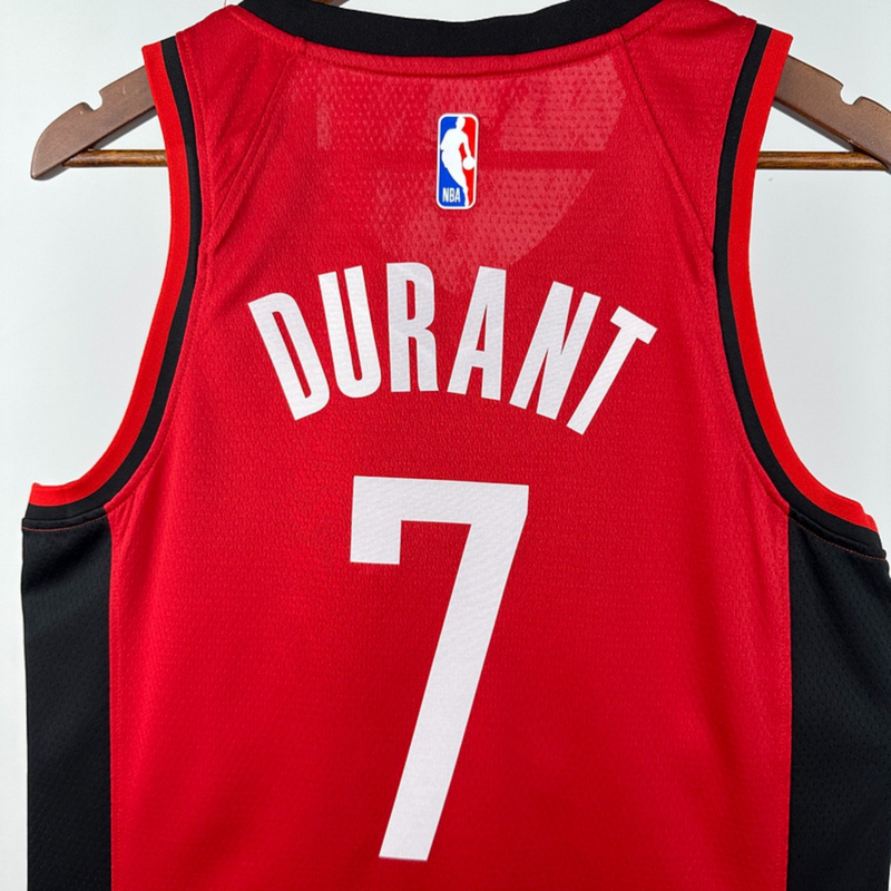 NBA Houston Rockets V-Neck Red Jersey DURANT#7 S-XXL