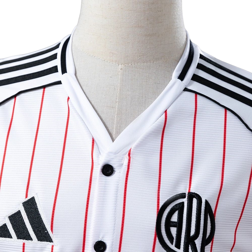 2025/26 River Plate Pack Full-Button Baseball White jersey Fan version