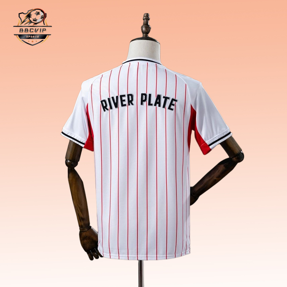 2025/26 River Plate Pack Full-Button Baseball White jersey Fan version