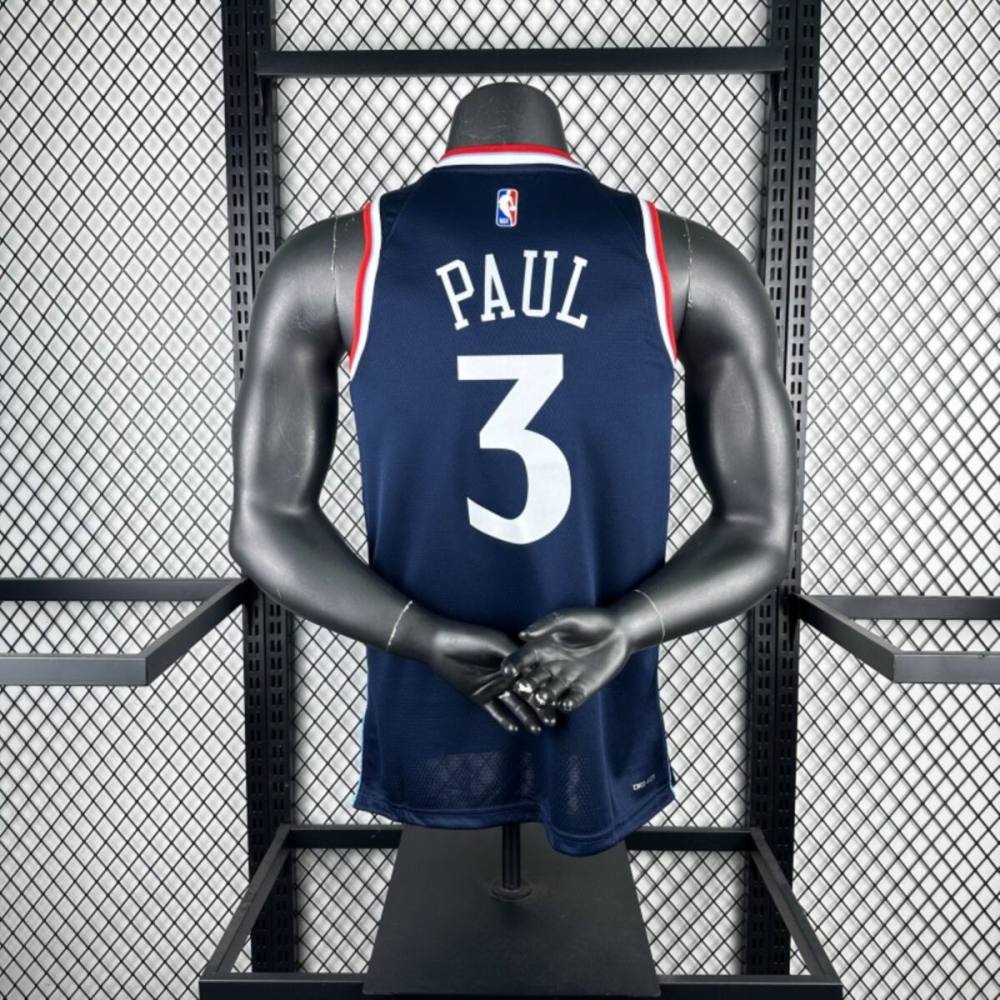 NBA Los Angeles Clippers 24/25 Round Neck dark blue Jersey PAUL#3 S-XXL