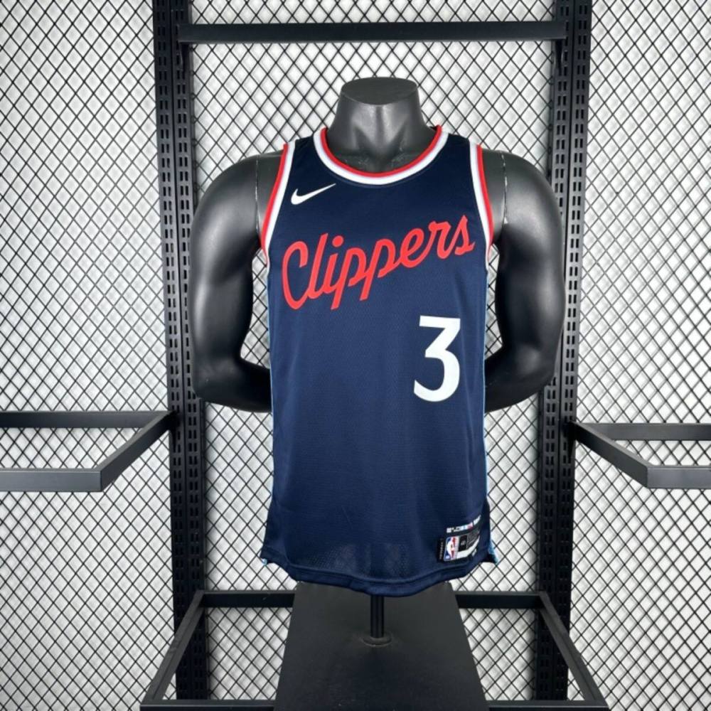 NBA Los Angeles Clippers 24/25 Round Neck dark blue Jersey PAUL#3 S-XXL