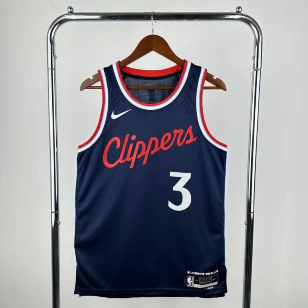 NBA Los Angeles Clippers 24/25 Round Neck dark blue Jersey PAUL#3 S-XXL