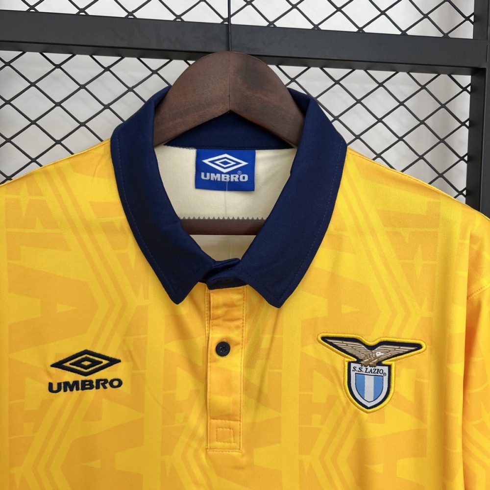 Retro Lazio 1991 Away yellow jersey Fan Version