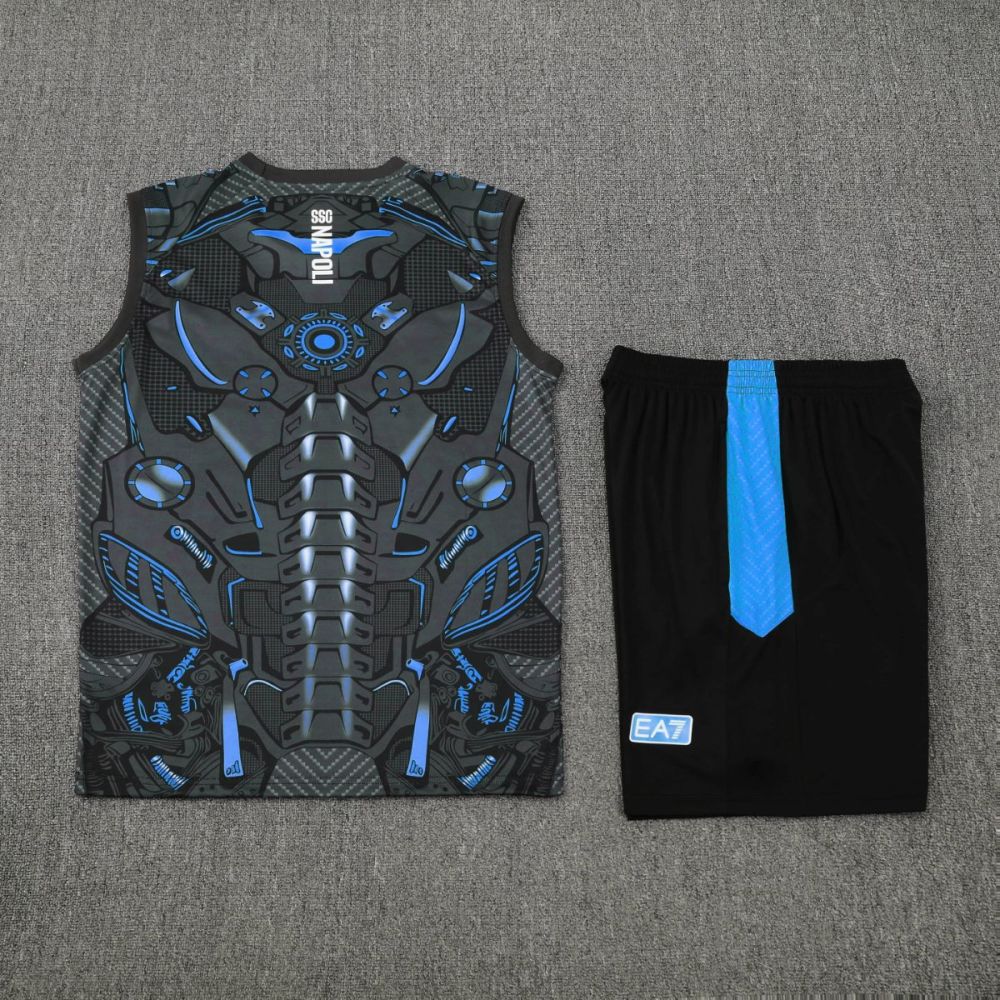 2025/26 Napoli Training Black Vest kids Kits size: 16-28