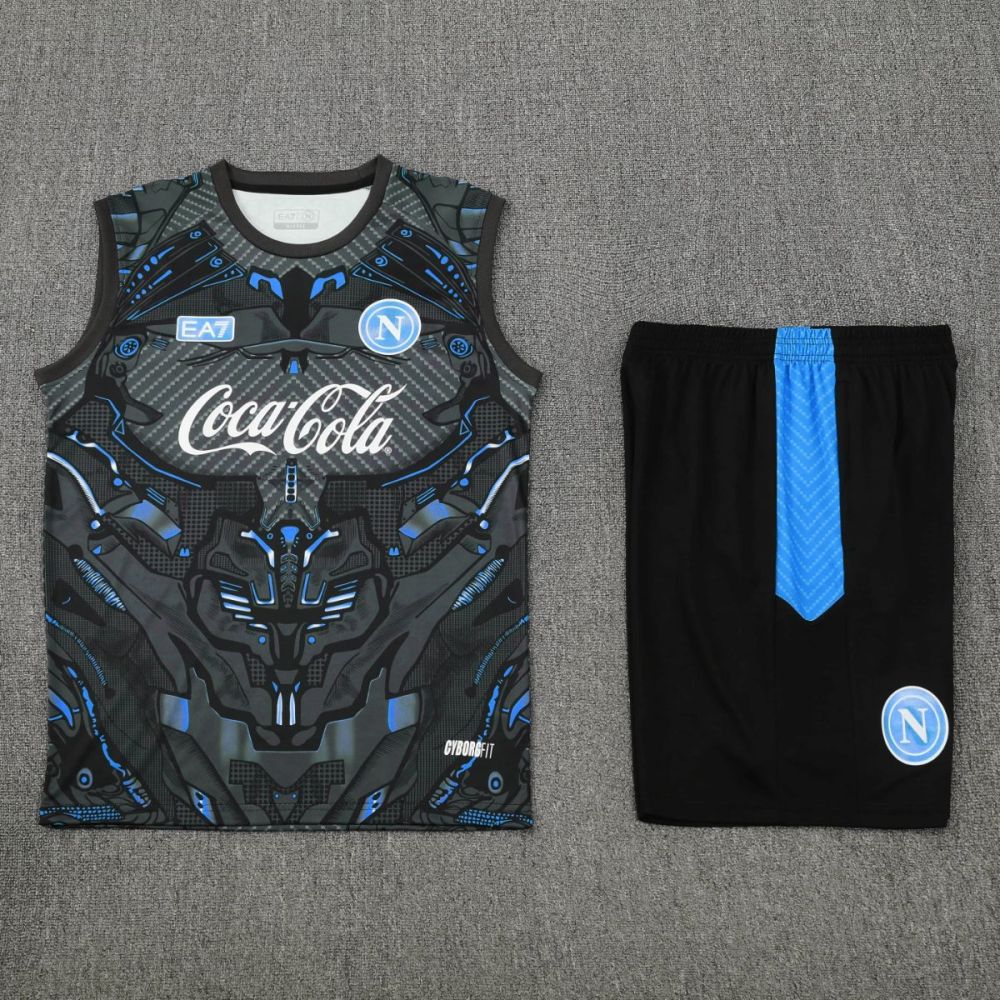 2025/26 Napoli Training Black Vest kids Kits size: 16-28