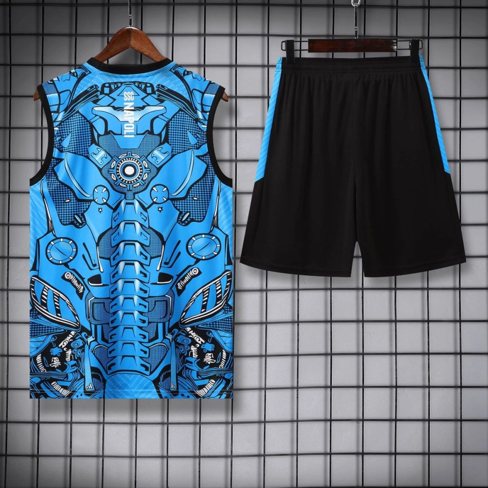 2025/26 Napoli Training Blue Vest kids Kits size: 16-28