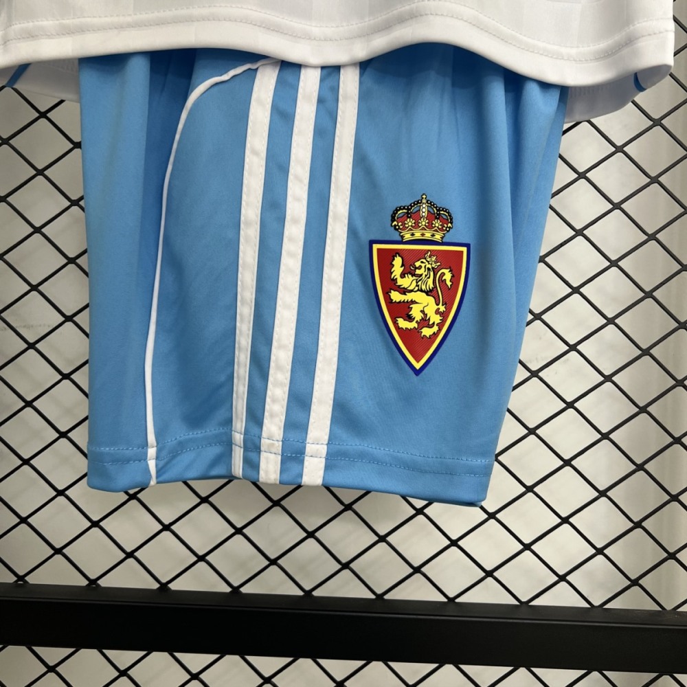 2025/26 Real Zaragoza Home jersey Kid Kits Size 16-28