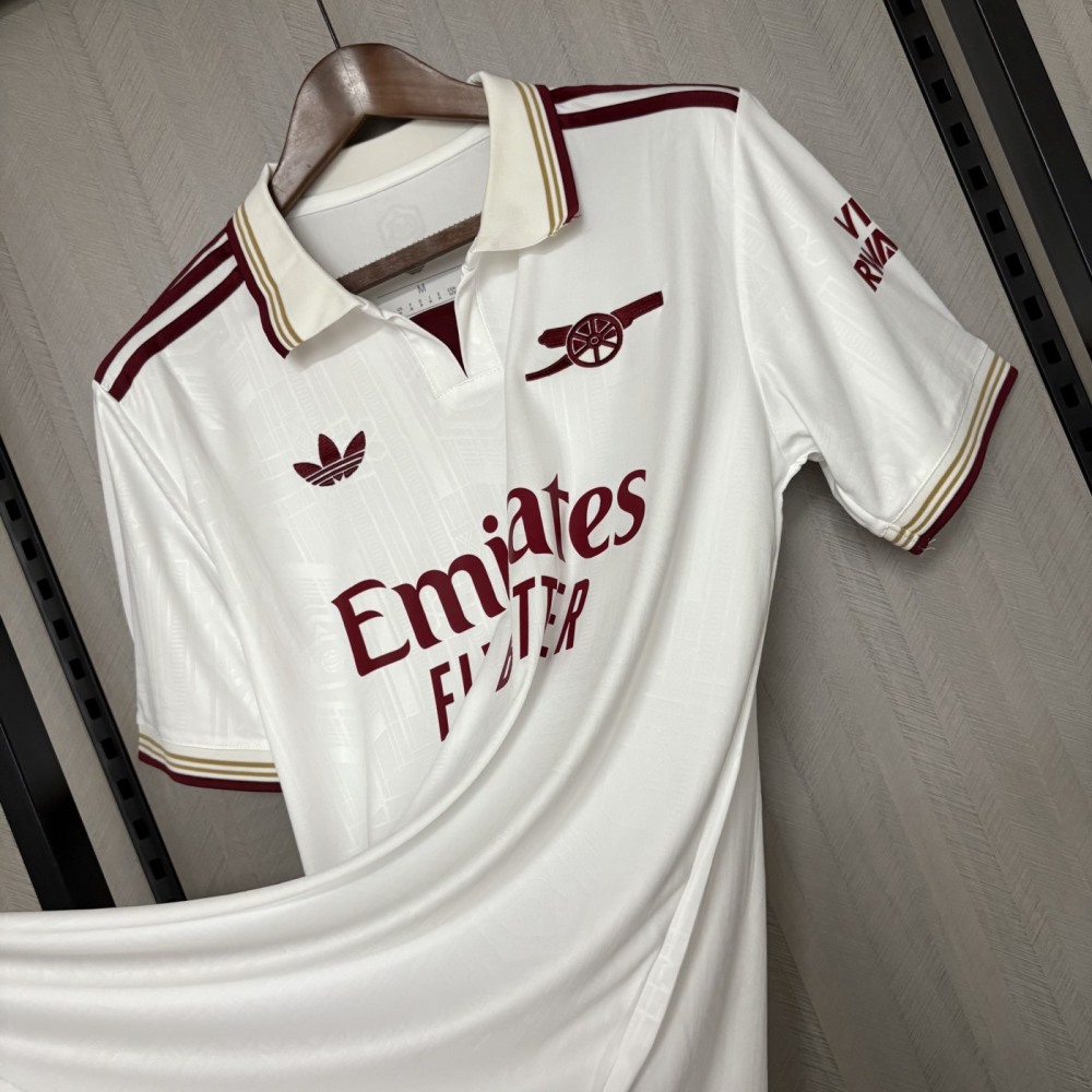 2025/26 Arsenal Second Away White jersey Fan version