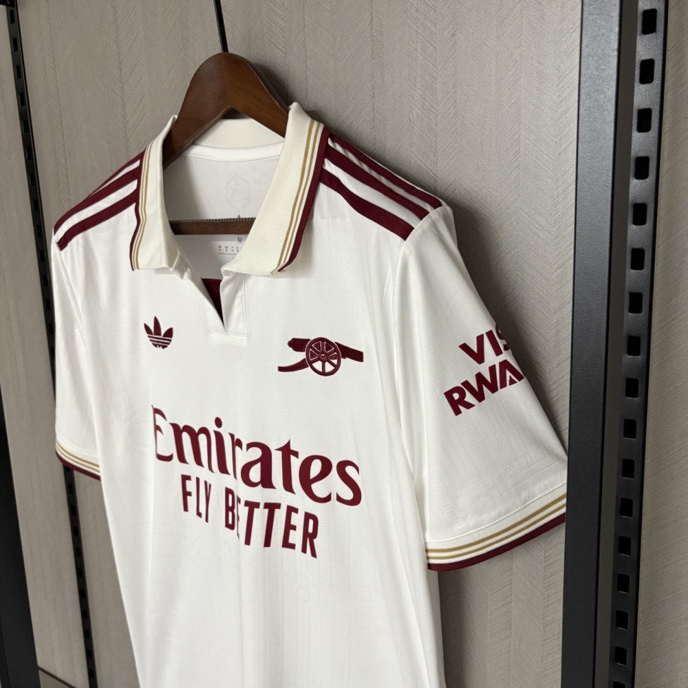 2025/26 Arsenal Second Away White jersey Fan version