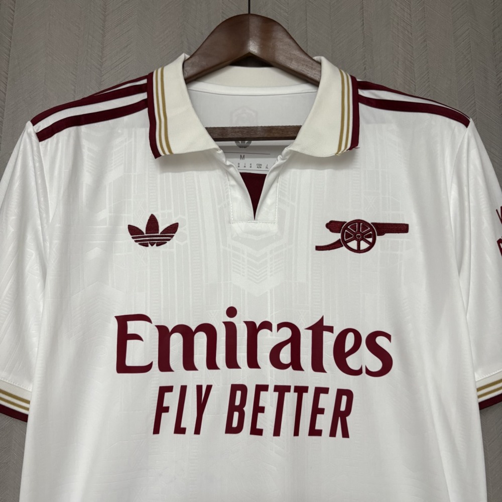 2025/26 Arsenal Second Away White jersey Fan version