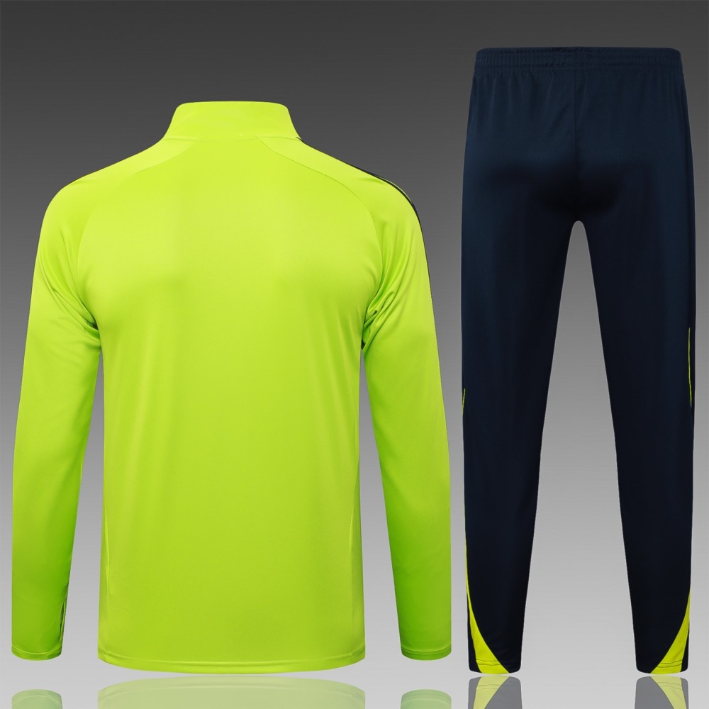202526 Real Madrid Green Long-sleeved half-pull training kit Football team kit