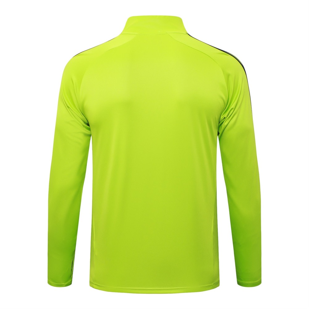 202526 Real Madrid Green Long-sleeved half-pull training kit Football team kit