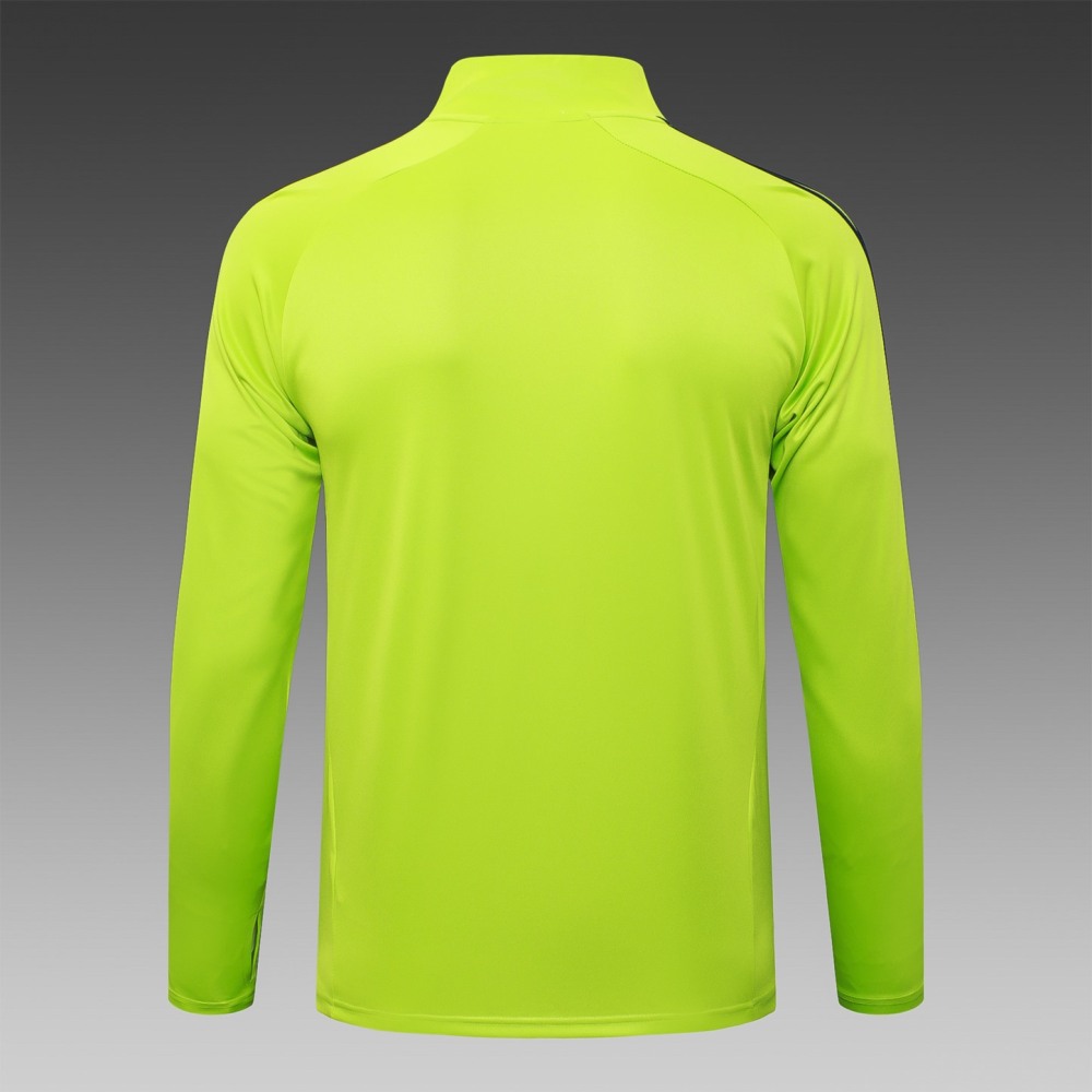 202526 Real Madrid Green Long-sleeved half-pull training kit Football team kit