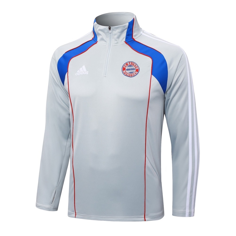 202526 Bayern Munich white-blue Long-sleeved half-pull training kit Football team kit