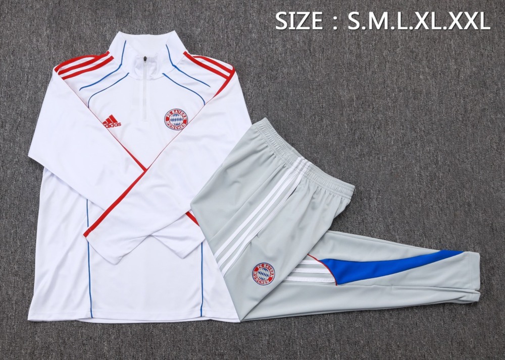 202526 Bayern Munich white Long-sleeved half-pull training kit Football team kit