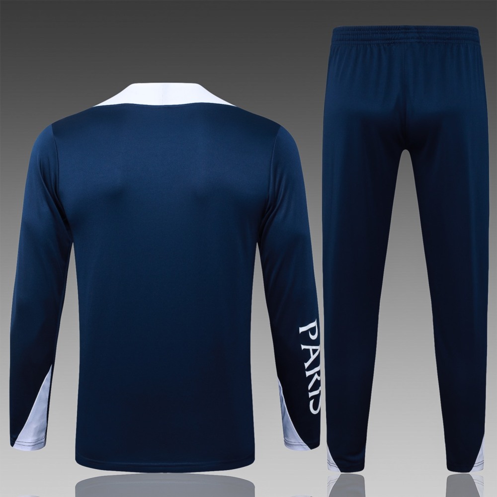 202526 Paris royal blue Long-sleeved half-pull training kit Football team kit