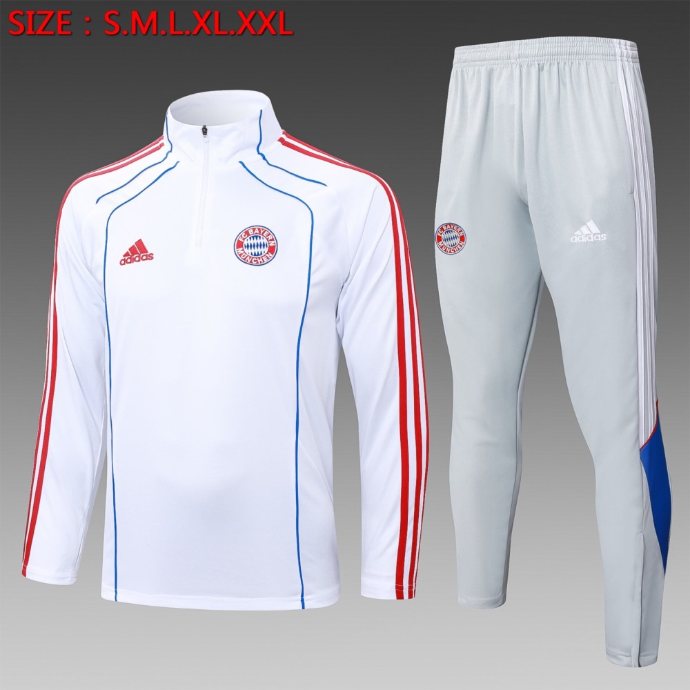 202526 Bayern Munich white Long-sleeved half-pull training kit Football team kit