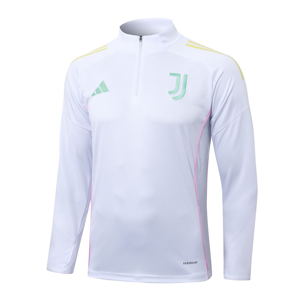 202526 Juventus white-black Long-sleeved half-pull training kit Football team kit